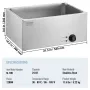 Commercial Food Warmer 18L Bain Marie 1200W Electric Buffet Warmer Steam Table Food Warmer Countertop Stainless Steel Food Warme