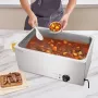 Commercial Food Warmer 18L Bain Marie 1200W Electric Buffet Warmer Steam Table Food Warmer Countertop Stainless Steel Food Warme