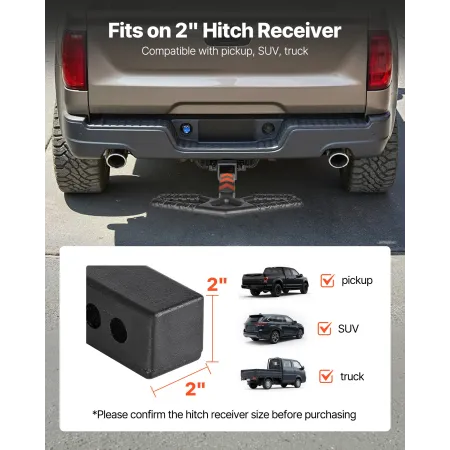VEVOR Hitch Step for 5 cm Receiver, Universal Rear Bumper Guard Protector with 159 kg Load Capacity, Wide & Non-Slip Tow Hitch S