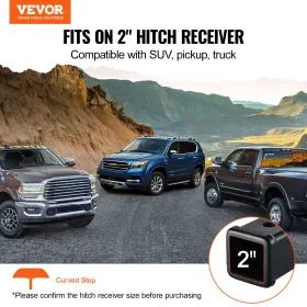 VEVOR Hitch Step for 2 Inch Receiver, Strong Steel Construction with 350 LBS Load Capacity, Rear Bumper Guard Protector with Pin