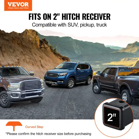 VEVOR Hitch Step for 2 Inch Receiver, Strong Steel Construction with 350 LBS Load Capacity, Rear Bumper Guard Protector with Pin