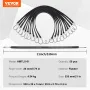 VEVOR 50 Piece Flat Bungee Cord, 19.8 mm Heavy Duty Bungee Straps with Steel S-Hooks, 21" Elastic Bungee Rope for Cargo, Tarps, 