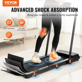 VEVOR Walking Pad, Under Desk Treadmill for Home Office, Working Walking Running Machine, 265 Lbs Capacity Folding Treadmill, 2.