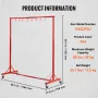 Painting Rack, 5 ft-7 ft Adjustable Height, 66 lbs Capacity Automotive Paint Rack Stand, 8 Hooks Painting Drying Rack with 4 Swi