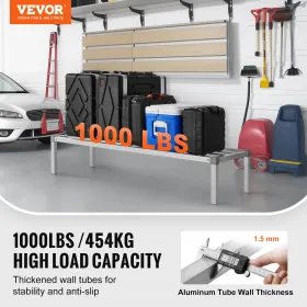 VEVOR Aluminum Dunnage Rack, 60” x 20” Commercial Food Floor Rack, 12” Off the Floor, 1000 lbs Capacity All-Welded Aluminum Stor