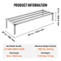 Aluminum Dunnage Rack, 60” x 20” Commercial Food Floor Rack, 12” Off the Floor, 1000 lbs Capacity All-Welded Aluminum Storage Ra