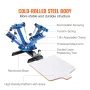 Screen Printing Machine, 4 Color 1 Station 360° Rotable Silk Screen Printing Press, 21.2x17.7in / 54x45cm Screen Printing Press,