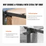 10'x10' Outdoor Retractable Pergola with Canopy, Aluminum Pergola with Retractable Canopy, Modern Pergola with Sun Shade Canopy 