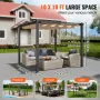 10'x10' Outdoor Retractable Pergola with Canopy, Aluminum Pergola with Retractable Canopy, Modern Pergola with Sun Shade Canopy 