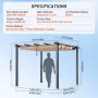 10'x10' Outdoor Retractable Pergola with Canopy, Aluminum Pergola with Retractable Canopy, Modern Pergola with Sun Shade Canopy 