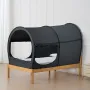 4 Doors Bed Tent Breathable Tent Light Blackout with 0.28 in Fiber Poles 190x137x119cm