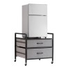 Mini Fridge Stand with Storage 176 lbs Gray Mini Fridge Table 2 Drawers