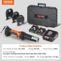 VEVOR Press Tool and Battery Kit, Pro Press Tool, Electric Pipe Crimping Tool with M15, M22, M28 Jaws, Press Tool Kit with 2pcs 