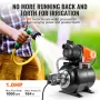 745 W(1 HP) Shallow Well Pump with Pressure Tank, 63 L/min(1000 GPH), Automatic Irrigation Water Booster Pump with 50 m(164 ft) 