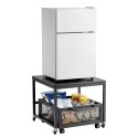 Mini Fridge Stand 198lbs with Storage Storage Cart & Swivel Wheels Black