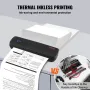 Portable Printer - 2600mAh Battery, 203 DPI, Bluetooth Inkless Mobile Printer for A4, A5 & 8.5" x 11" Thermal Paper, Compatible 