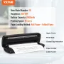 VEVOR Portable Printer - 2600mAh Battery, 203 DPI, Bluetooth Inkless Mobile Printer for A4, A5 & 8.5" x 11" Thermal Paper, Compa