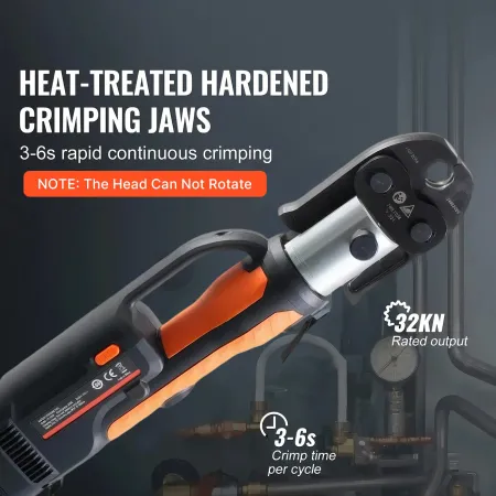 VEVOR Press Tool and Battery Kit, Pro Press Tool, Electric Pipe Crimping Tool with V15, V22, V28 Jaws, Press Tool Kit with 2pcs 