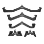 LAT Pulldown Attachments, Cable Machine Rowing T-bar V-bar 5 Set, Tricep Pull Down Bar, Back Strength Training Rubber Coated Han