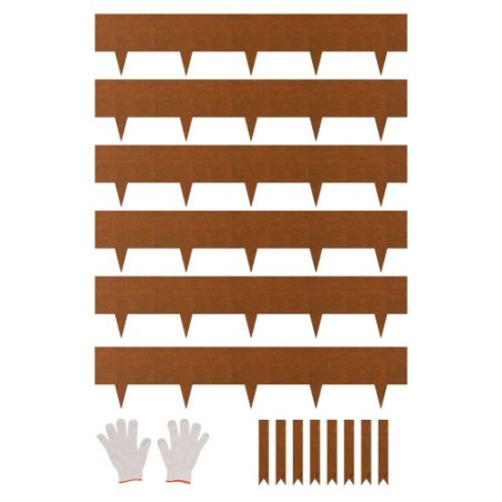 Vejrbestandigt stållandskab kanter 6 pakker 40 x 8in til gårdhaven