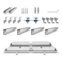 VEVOR Solar Panel Mounting Brackets, Solar Panel Mount Kit with 4 x 30" Aluminum Rails, 4 End Clamps and 2 Mild Clamps, Solar Pa