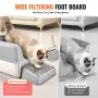 Cat Litter Box, 6 inches Deep, XL Extra Large Stainless Steel Cat Litter Box with Scoop, Wide Filtering Foot Board & High Sides,