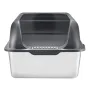 VEVOR Cat Litter Box, 6 inches Deep, XL Extra Large Stainless Steel Cat Litter Box with Scoop, Wide Filtering Foot Board & High 