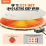 VEVOR Electric Warming Tray, Food Warming Mat for Buffet, Rollable & Portable Silicone Food Warmer with 4 Adjustable Temperature