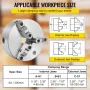Drejebane chuck 8 "3 kæbe selvcentrerende metal, der drejer CNC
