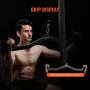 LAT Pulldown Attachment, Cable Machine Rowing V-bar Attachment, Tricep Pull Down Bar, Back Strength Training Rubber Coated Handl
