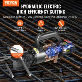 Electric Hydraulic Rebar Cutter, 1500W Portable Rebar Cutter, Cutting up to 7/8 Inch 7 4-22mm Rebar within 2.5 Seconds, High Pow