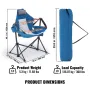 Reclining Camping Chair, 300 lbs Load Camping Hammock Chair, Rocking Lounge Folding Chair with Cup Holder Storage Bag Headrest &