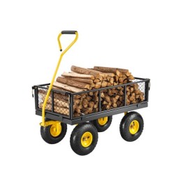 Steel Garden Cart 500lb Capacity Heavy Duty Yard Wagon Cart 10in Tires