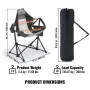 VEVOR Reclining Camping Chair, 300 lbs Load Camping Hammock Chair, Rocking Lounge Folding Chair with Cup Holder Storage Bag Head