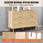 VEVOR 6 Drawer Rattan Dresser, Boho Dresser, Rattan Chest of Drawers with Spacious Storage, Natural Rattan Dresser for Bedroom, 