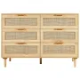 6 Drawer Rattan Dresser, Boho Dresser, Rattan Chest of Drawers with Spacious Storage, Natural Rattan Dresser for Bedroom, Living