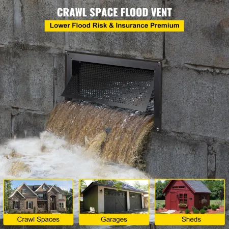 Crawl Space Flood Vent Foundation Flood Vent 8" Højde x 16"