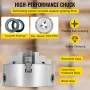 Lathe Chuck 8" 3 Jaw Self-Centering Metal Turning CNC w/ Reversible Jaw