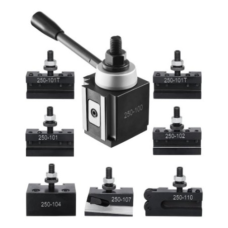 Quick Change Tool Post Set 8 PCS Lathe-værktøjsholdere til 6 "-12" Mini drejebænk
