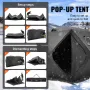Portable Ice Shelter, 6-8 Person Pop-Up Ice Fishing Tent, 70 Square Feet Fishable Area, Ice Shanty for Winter Fishing, Waterproo