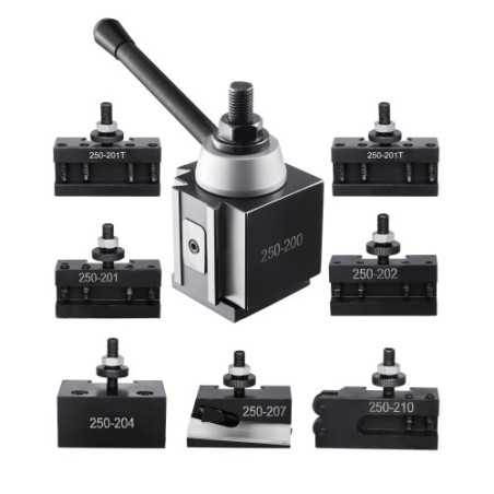 Quick Change Tool Post Set 8 PCS Lathe-værktøjsholdere til 10 "-15" Mini drejebænk