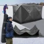 VEVOR Portable Ice Shelter, 6-8 Person Pop-Up Ice Fishing Tent, 70 Square Feet Fishable Area, Ice Shanty for Winter Fishing, Wat