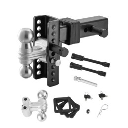 Justerbar trailerhitch 2.5 "Modtager 6" Drop Tri-Ball Hitch 22000 lbs