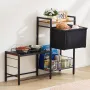 Pet Feeding Station with Storage, Elevated Dog Bowls, Raised Dog Bowl Stand, Dog Food Storage and Feeder Station with Storage Sh