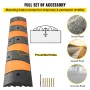 Modular Rubber Speed Bump Driveway Cable Protector Ramp 6FT with 2 Channel 185x31x5.5 cm