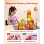 Magnetic Tiles, 56 PCS Magnetic Road Building Blocks for Kids, Magnet Building Set with Storage Bag, STEM Sensory Educational Ci
