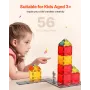 VEVOR Magnetic Tiles, 56 PCS Magnetic Road Building Blocks for Kids, Magnet Building Set with Storage Bag, STEM Sensory Educatio
