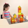 Magnetic Tiles, 56 PCS Magnetic Road Building Blocks for Kids, Magnet Building Set with Storage Bag, STEM Sensory Educational Ci