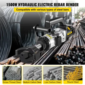 elektrisk hydraulisk armeringsjernsbukker, 1500 W bærbar