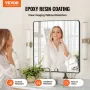 vægmonteret makeup-spejl, 0,15" tykt, 36" x 36" spejl med ramme